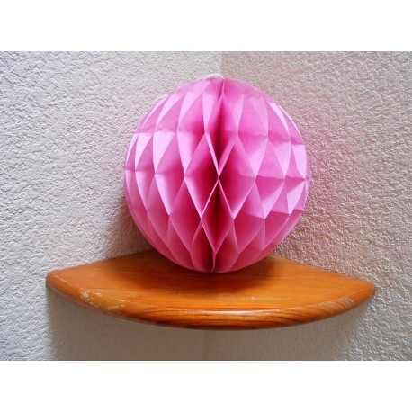 Boule papier alvéolée rose 25 cm