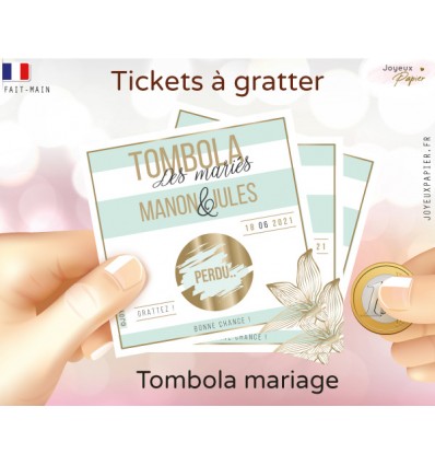 animation mariage tombola ticket à gratter